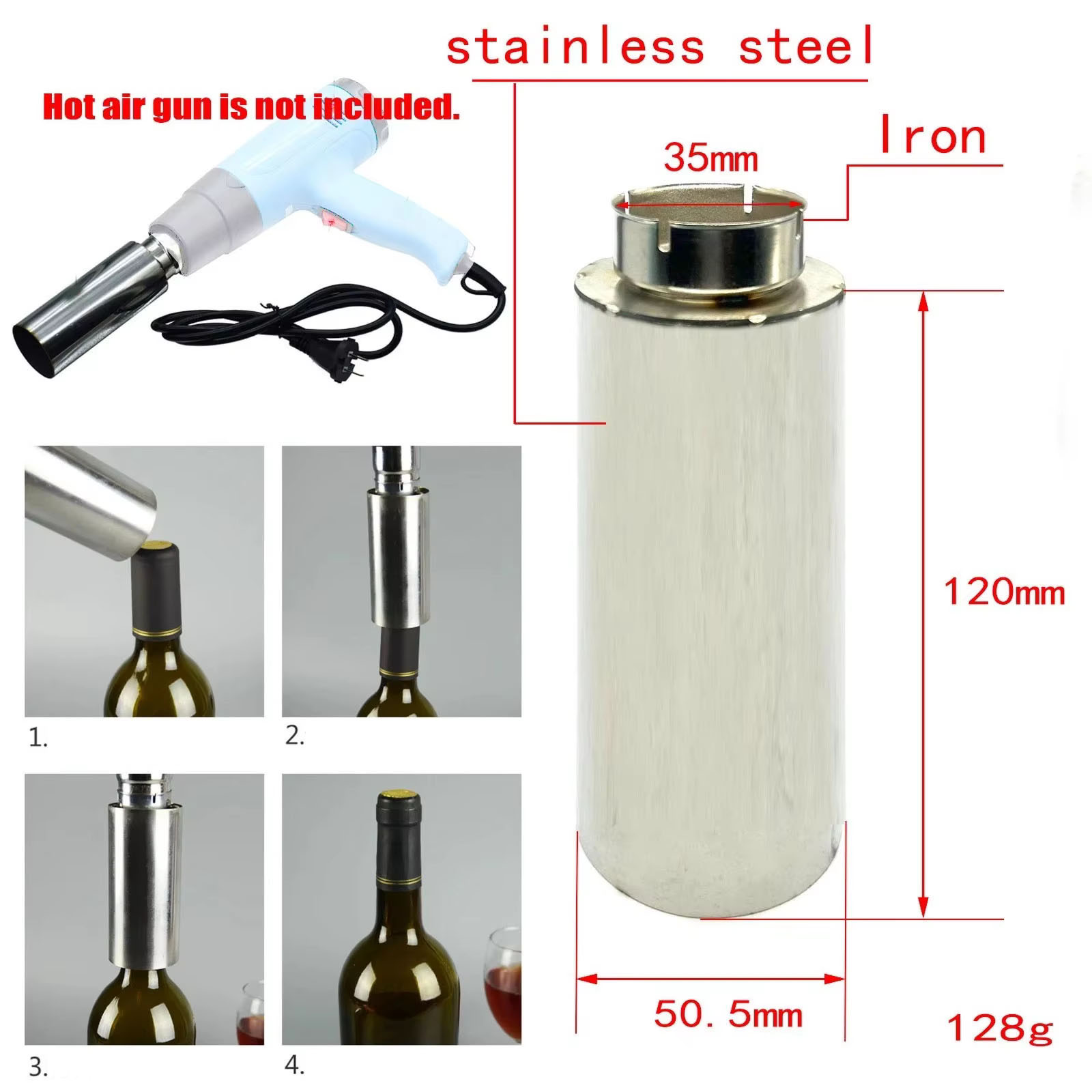 Heat Gun Embossing - Machine de scellage de capsules thermorétractables