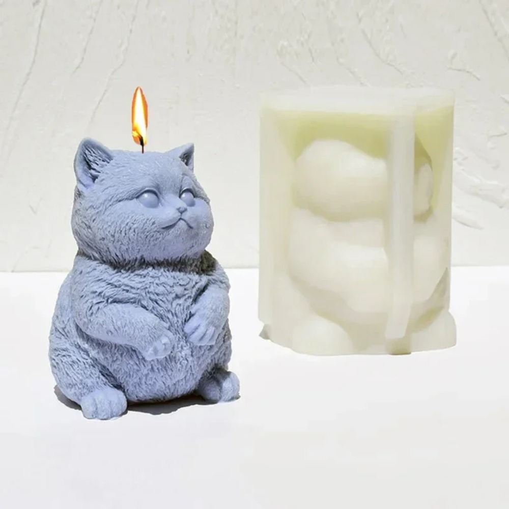 Candle Making Fat - Moule en silicone 3D Chat Gras