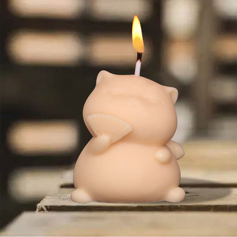 Candle Making Fat - Moule à bougie en Silicone chat
